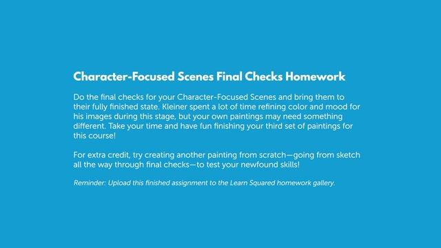 1. Character Focused Scenes Final Checks Homework