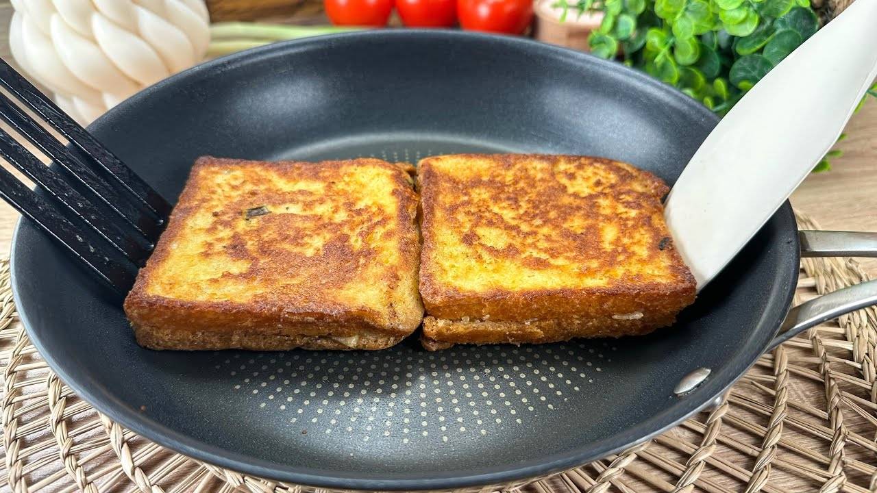 Самый вкусный и сытный завтрак. Простой сэндвич с яйцом и ветчиной. ВКУСНЫЕ ГОРЯЧИЕ БУТЕРБРОДЫ смотреть онлайн