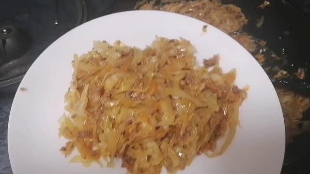 Капуста тушёная с фаршем, второе блюдо. смотреть онлайн