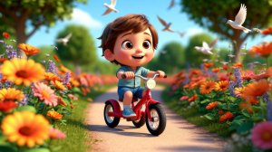 Детский мультик  велосипед, мультик для детей,песенка для малышей.развивающие мультики для детей.