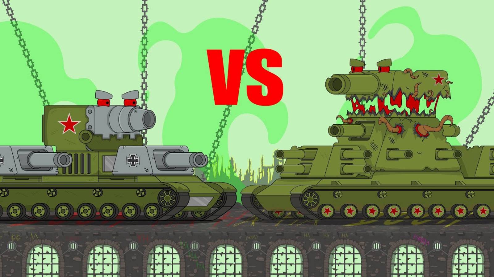 КВ-44 Паразит vs КВ-6 Гибрид - Мультики смотреть онлайн