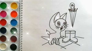 Раскраска для детей КОТЁНОК ПО ИМЕНИ ГАВ /KITTEN NAMED WOOF. Мультик-раскраска. Учим цвета.