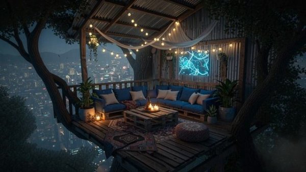 The Urban Treehouse – A Secret Rooftop Hideout with City Sounds #Treehouse #CozyVibes