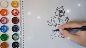 Раскраска для детей НУ ПОГОДИ. ВОЛК. Мультик-раскраска. Учим цвета.