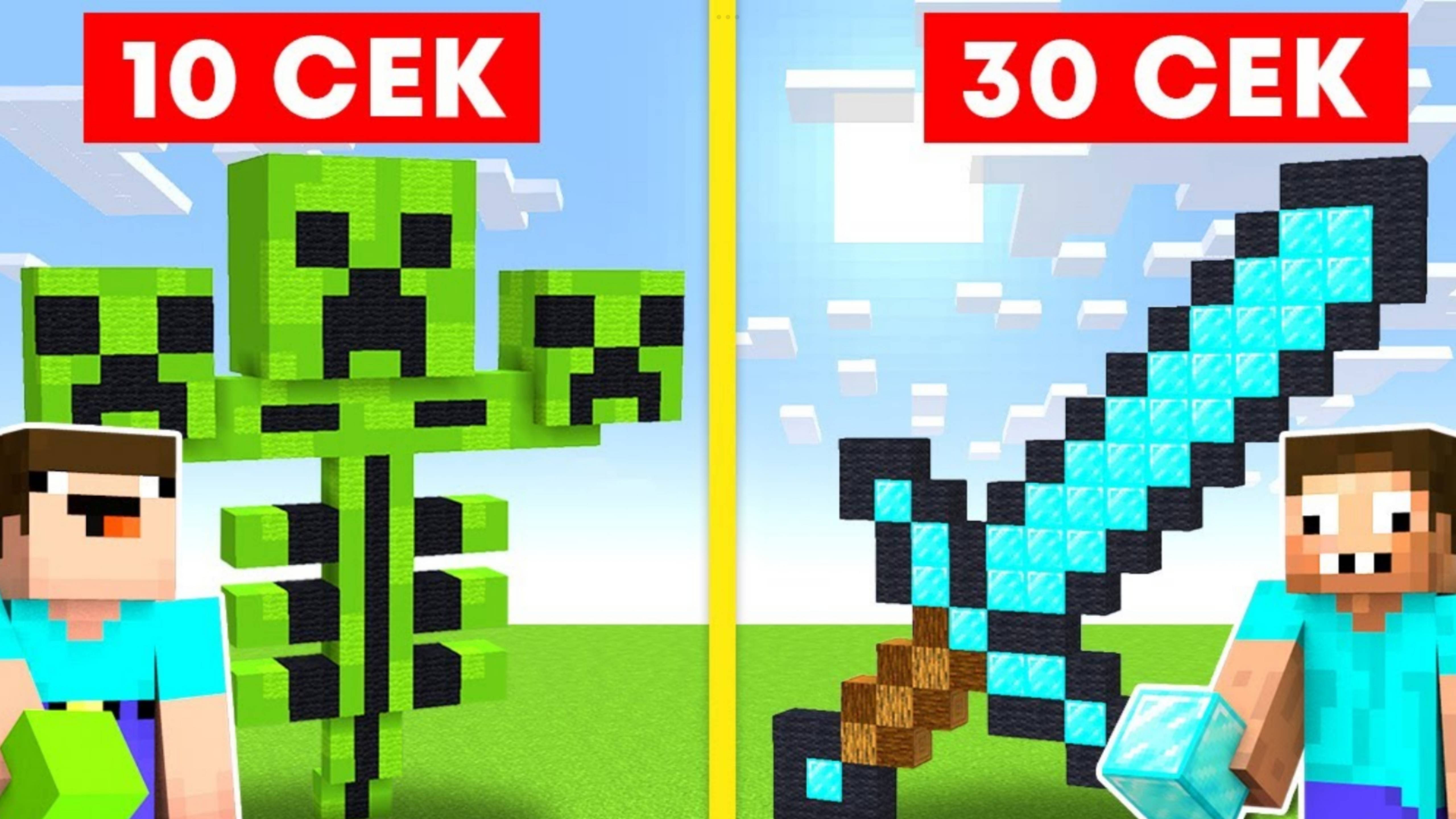 Нуб и про строят самые сложные постройки в Майнкрафт за 10 секунд в Майнкрафт Дакплей Dakplay смотреть онлайн