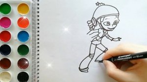 Раскраска для детей АЛЁНКА /СКАЗОЧНЫЙ ПАТРУЛЬ. Мультик-раскраска. Учим цвета.