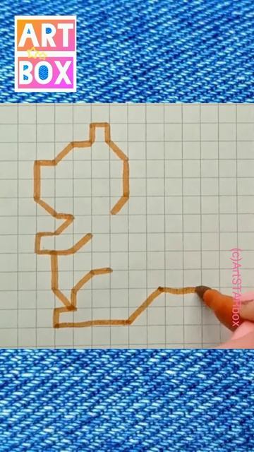 Рисунок БЕЛКУ по клеточкам 🐿️Drawing SQUIRREL easy step by step смотреть онлайн