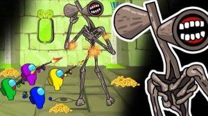 Голова сирены  ПРОТИВ "Среди нас "- Siren Head VS Among Us