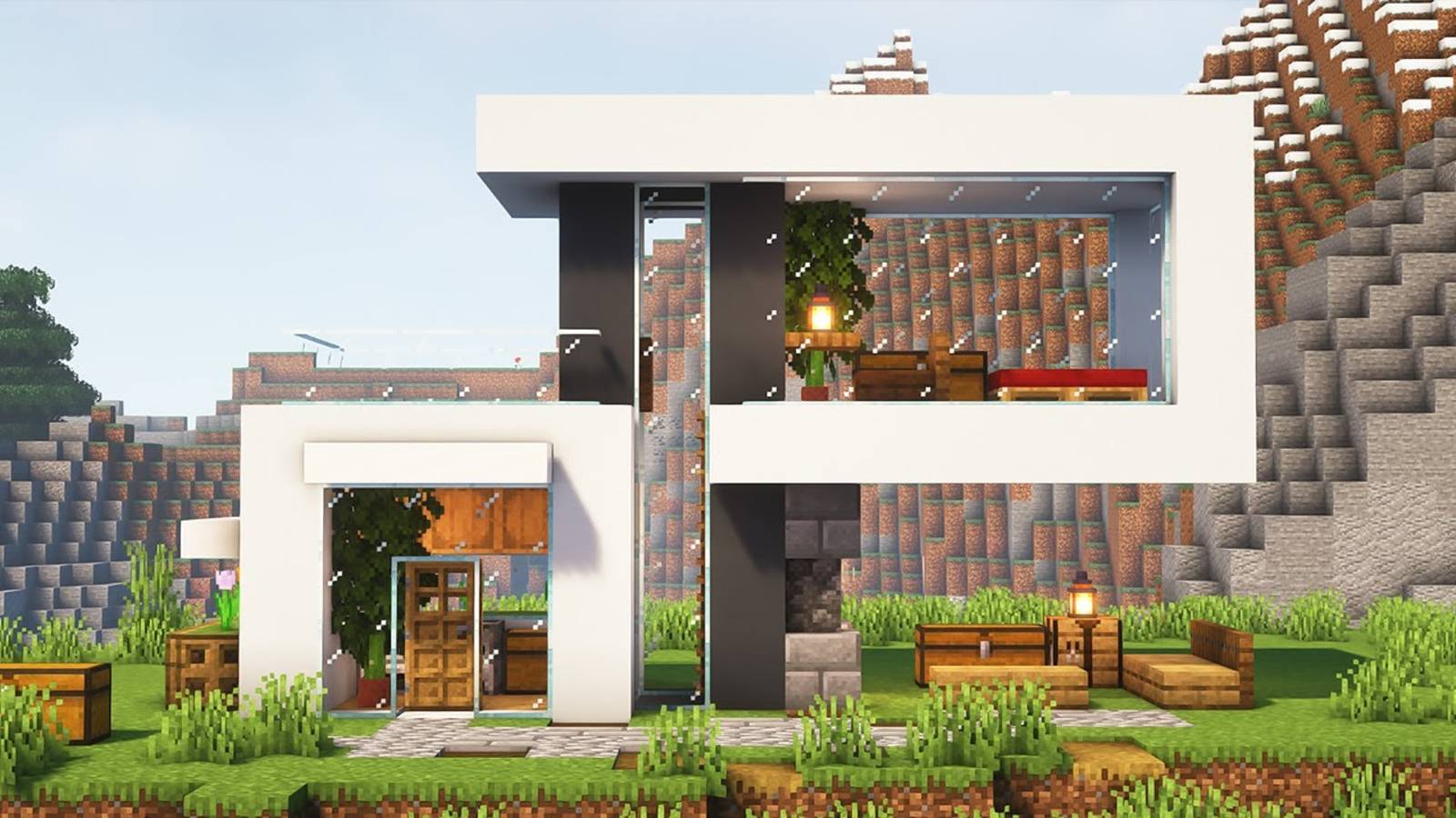 Построил СОВРЕМЕННЫЙ ДОМ в Minecraft без единого мода! #майнкрафт смотреть онлайн