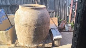 Как я устанавливал узбекский глиняный тандыр на своем участке. Мясо и самса в тандыре. Первый опыт!