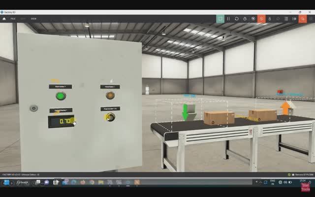 4 Конвейер. Создание (пример). Factory I/O. смотреть онлайн