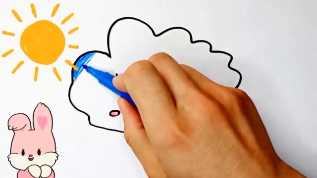 Draw the Cloud and the Sun mudah untuk menggambar рисование солнца и пасмурно для детей для детей смотреть онлайн