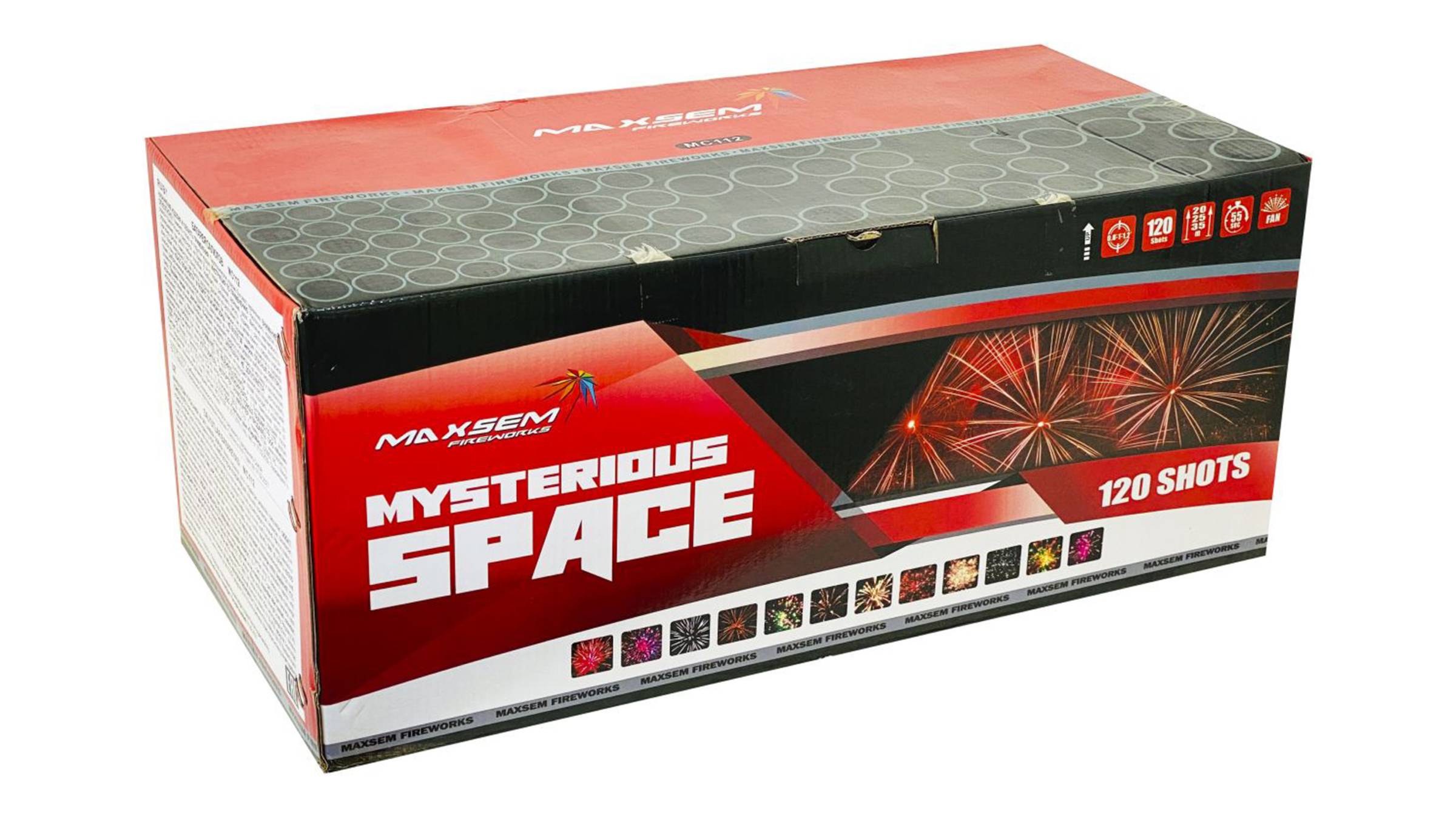 MC112 Веерный салют "MYSTERIOUS SPACE" (0,8"/1"/1,2" х 120 залпов) "Maxsem" смотреть онлайн