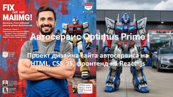Автосервис - Optimus Prime HTML CSS JS React.js