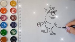 Раскраска для детей БУБА. Мультик-раскраска. Учим цвета.