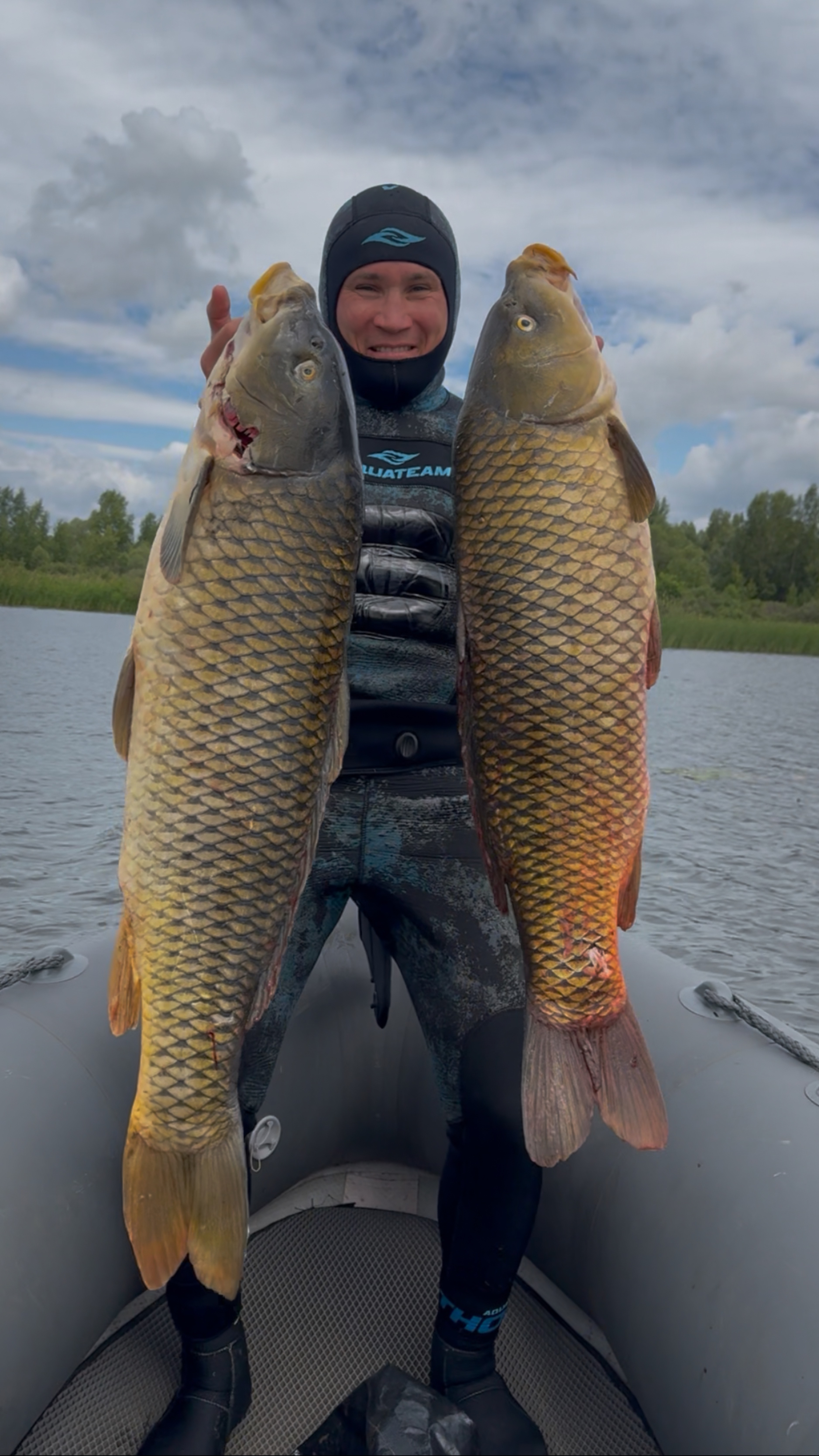 Подводная Охота - Первые Трофеи! Сазаны в протоках реки Белая в Башкирии