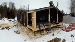 Строительство Барнхауса в Подмосковье за 3 минуты (зима 2024)