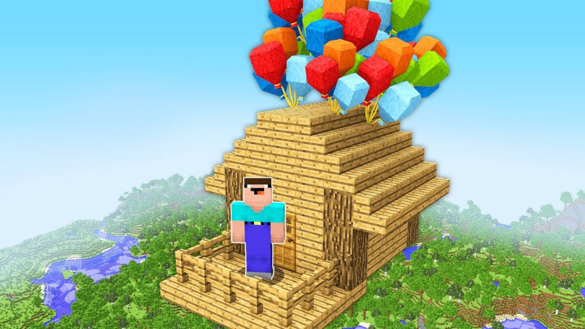 Нуб построил летающий дом на шариках в Майнкрафт DakPlay DakPlay смотреть онлайн