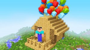 Нуб построил летающий дом на шариках в Майнкрафт DakPlay DakPlay
