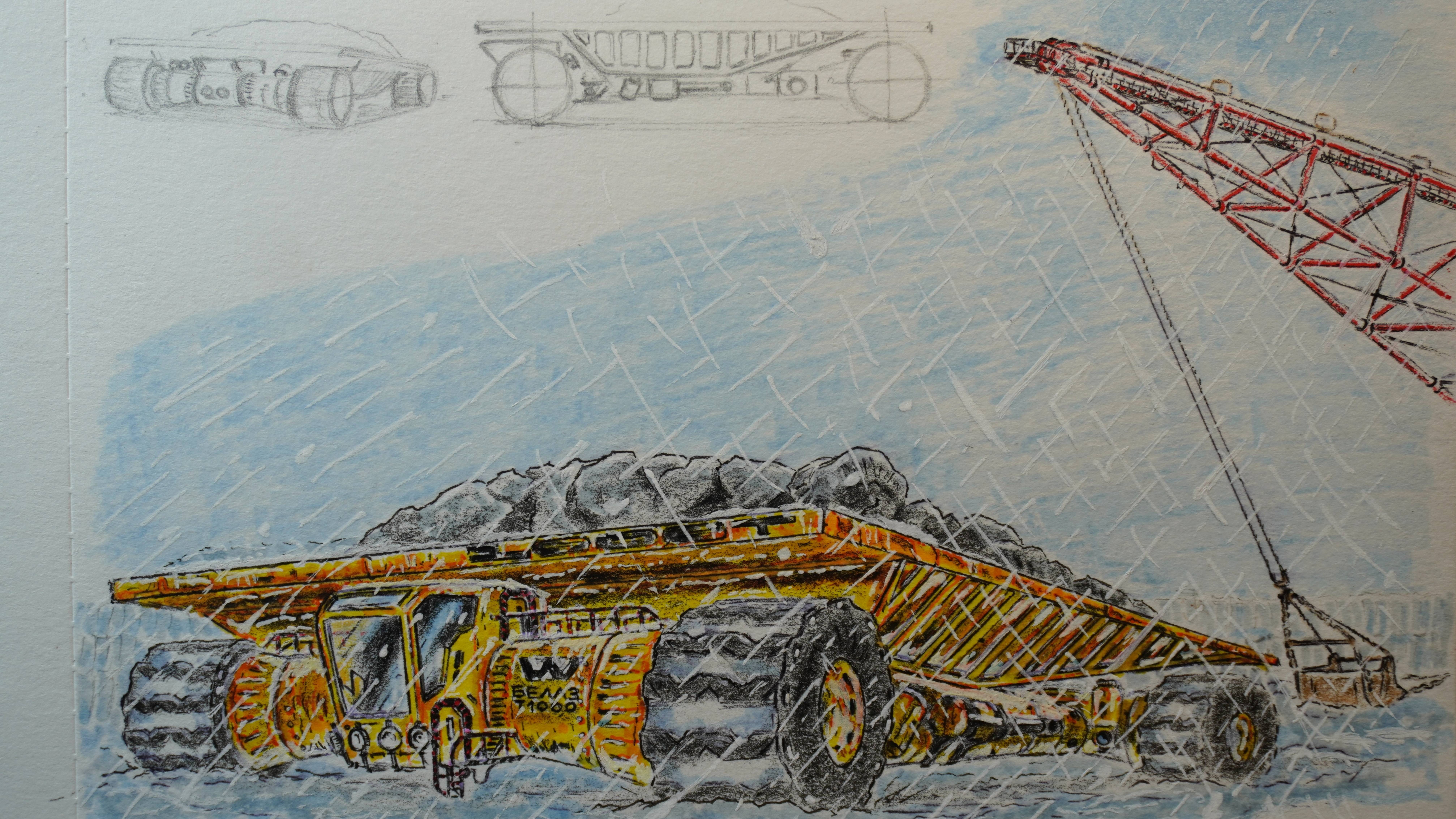 Фантастическая техника из Чужих! Белаз Т1000. #комиксы #рисование #фантастика #alien #comics