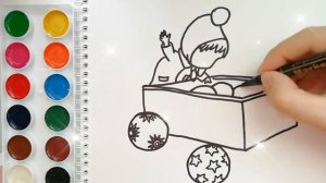 Раскраска для детей МАША И МЕДВЕДЬ. МАША. Мультик-раскраска. Учим цвета.