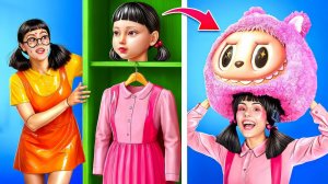 Из Куклы из Игры Кальмара в Лабубу Макияж! Как Стать Популярной Куклой Лабубу!