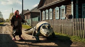 ИИ бабуля с крокодилом