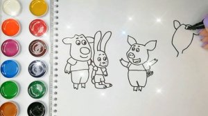 Раскраска для детей ОРАНЖЕВАЯ КОРОВА. Мультик-раскраска. Учим цвета.