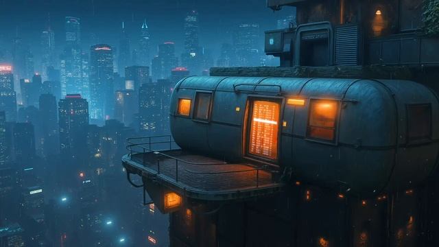 Dark Ambient Rain Future Night Chill & Focus  Atmospheric Beacon #darkambient #rainynight