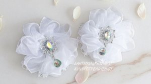 Воздушные (пышные) бантики из органзы и кружева🌸 🎀