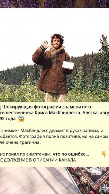 9_Шокирующая фoтография знаменитого путешественника Криса МакКэндлесса. Аляска, август 1992 года  -_
