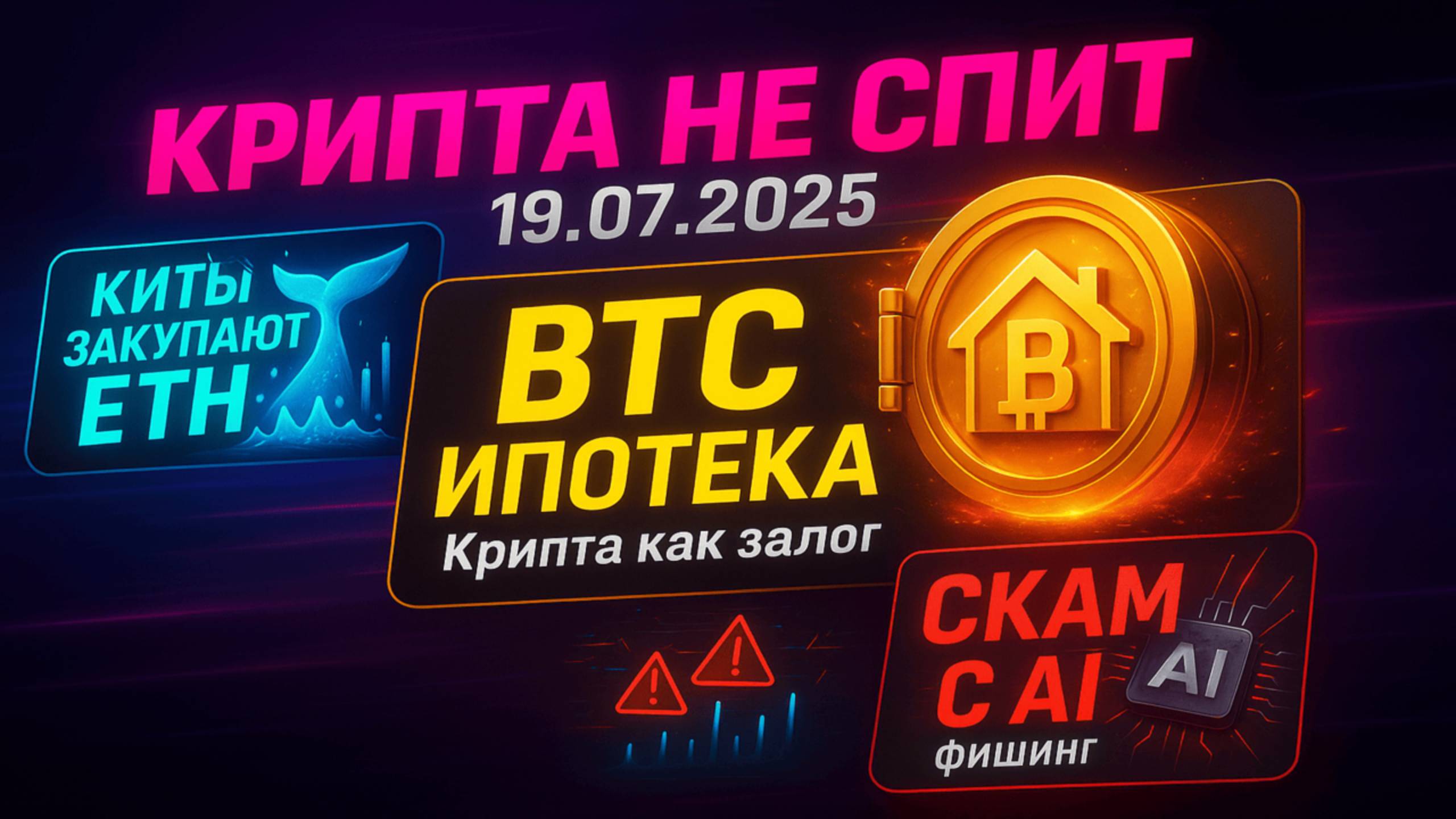 КРИПТА НОВОСТИ 19.07.2025 | БИТКОИН ИПОТЕКА | КИТЫ ЗАКУПАЮТ ЭФИРИУМ | СКАМ ПРИ ПОМОЩИ AI смотреть онлайн