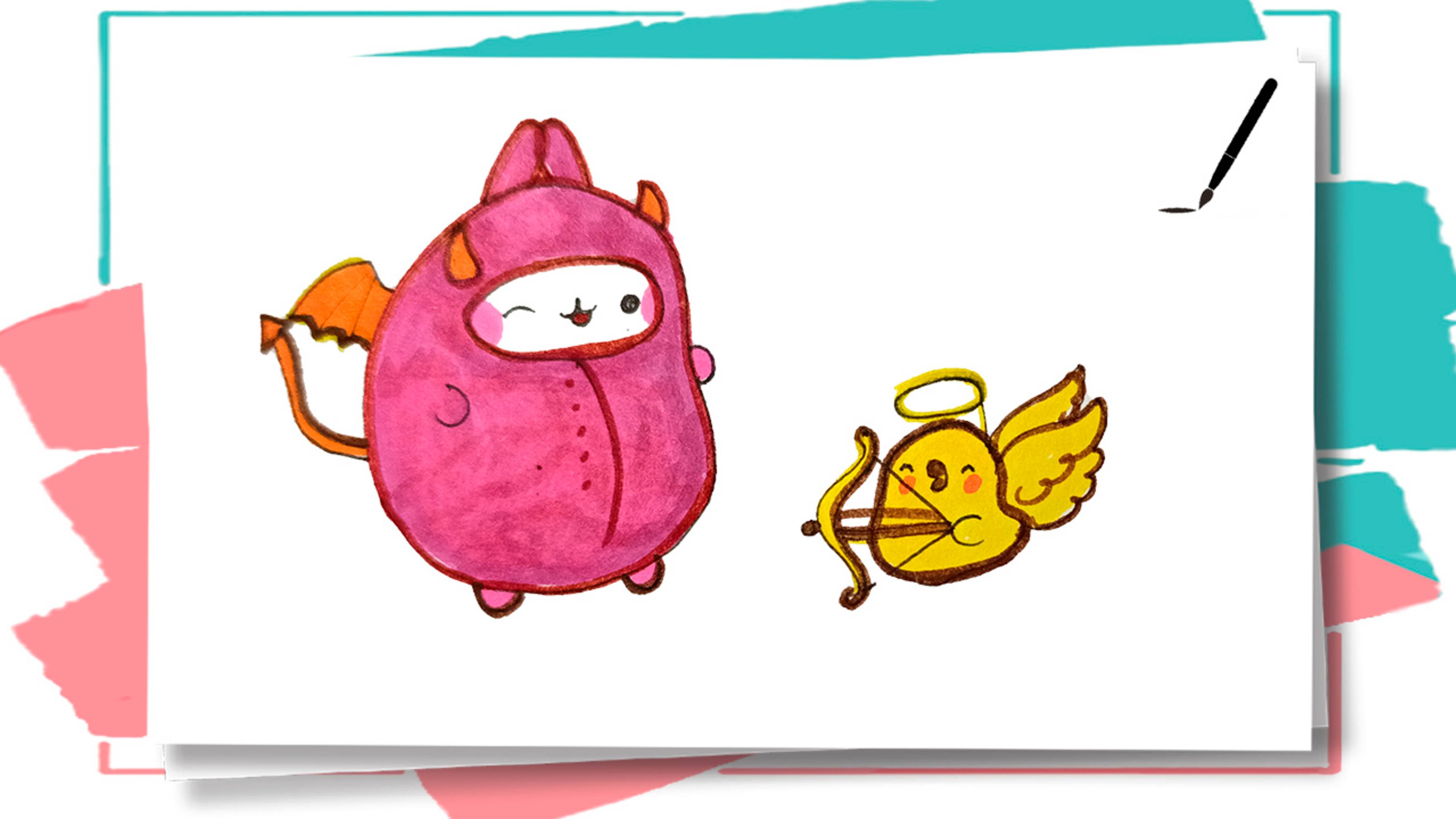 Как нарисовать Моланг и цыпленка Пиу-Пиу / How to draw Molang смотреть онлайн