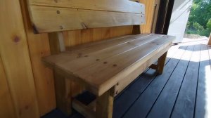 Лавка для терассы из массива дерева под старину с лёгкой брошеровкой