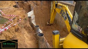 Копка котлована глубиной 5 м, с шпунтированным ограждением