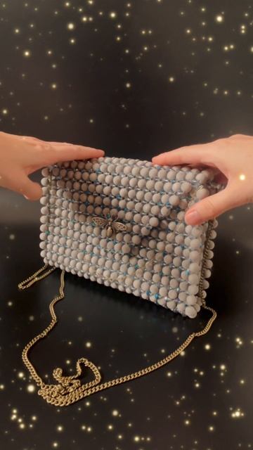 Сумка из бусин «Серая стрекоза». МК будет на канале. смотреть онлайн