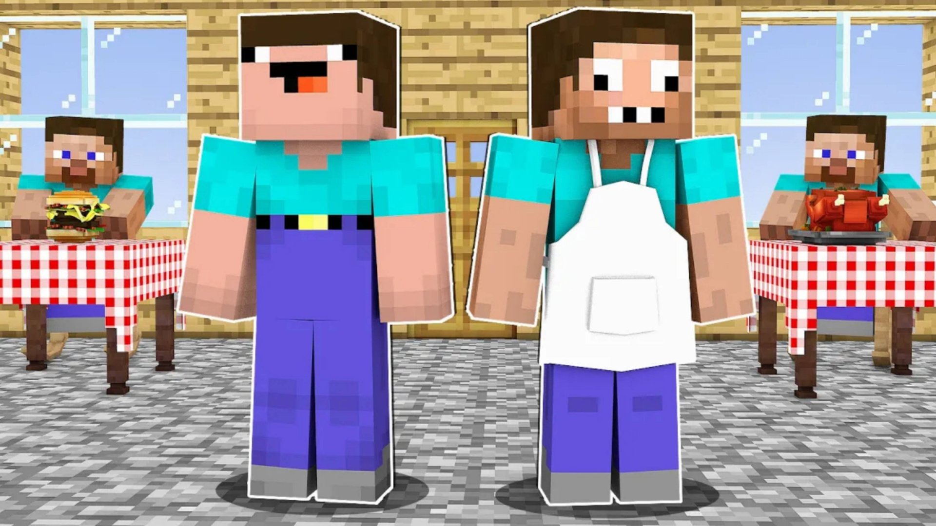 Нуб и про открыли свой ресторан в Майнкрафте DakPlay ДакПлей смотреть онлайн