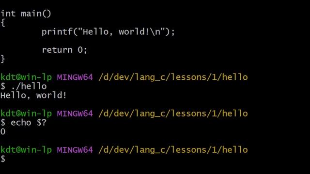 Код возврата. Как увидеть работу return 0;? Язык Си для начинающих смотреть онлайн