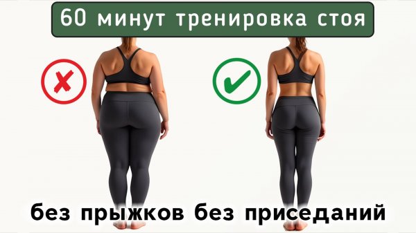 60 мин РУКИ + ЖИВОТ + НОГИ + ПОХУДЕНИЕ🔥 Полностью стоя - без прыжков и без приседаний