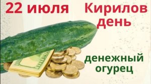 22 июля Кириллов день. Возьмите самый крупный огурец, мойте и скажите...