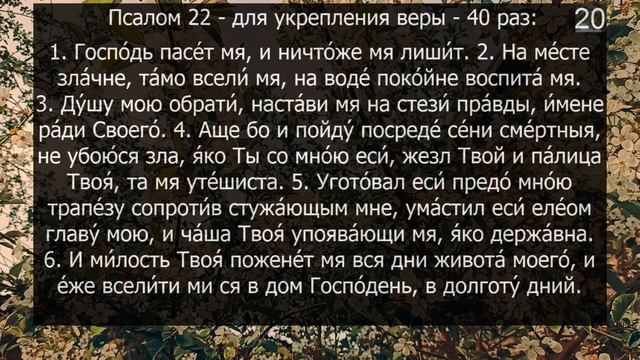 ПСАЛОМ 22 - 40 РАЗ - "ГОСПОДЬ - ПАСТЫРЬ МОЙ!" смотреть онлайн