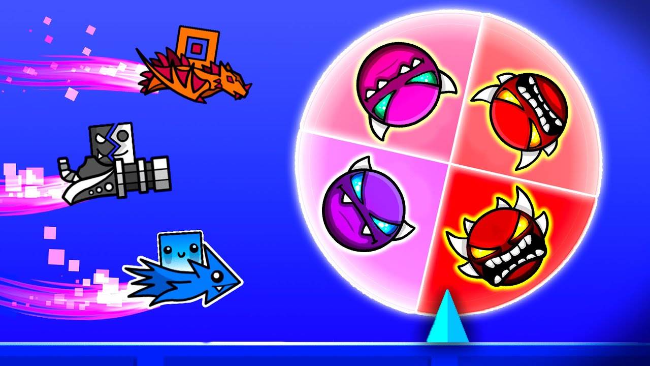 Гонка на РУЛЕТКЕ ДЕМОНОВ в Geometry Dash