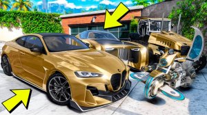 Угнал кучу золотых чит тачек и огромный монстр трак у мажора за 180 сек! Битва воров в ГТА 5 Онлайн