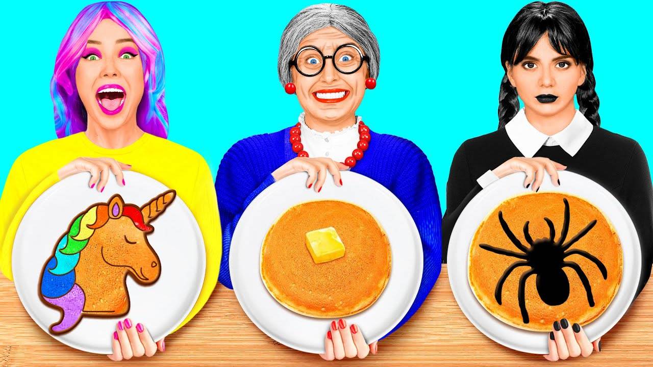 Кулинарный Челлендж Уэнсдей против Бабушки   Кухонные гаджеты и Лайфхаки для родителей от BaRaDa