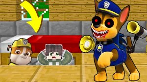 СПРЯТАЛИСЬ ПОД КРОВАТЬЮ С КРЕПЫШОМ ОТ ГОНЩИКА EXE ЩЕНЯЧИЙ ПАТРУЛЬ В МАЙНКРАФТ