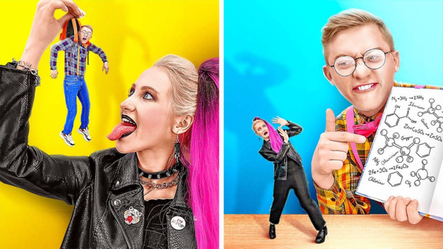 📚 Хороший ученик vs плохая ученица 😜 школьные приколы! смотреть онлайн