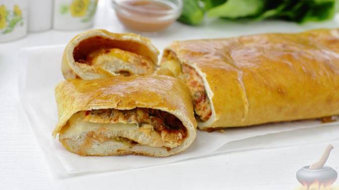 Пицца в неожиданном формате. ПИЦЦА-РУЛЕТ С ПЕРЦЕМ И ШПИНАТОМ