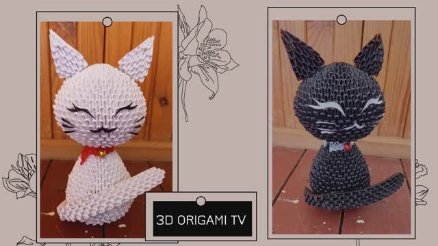 3D Origami Cat Tutorial part 1 ✧ Модульное оригами кот , кошка часть 1 смотреть онлайн