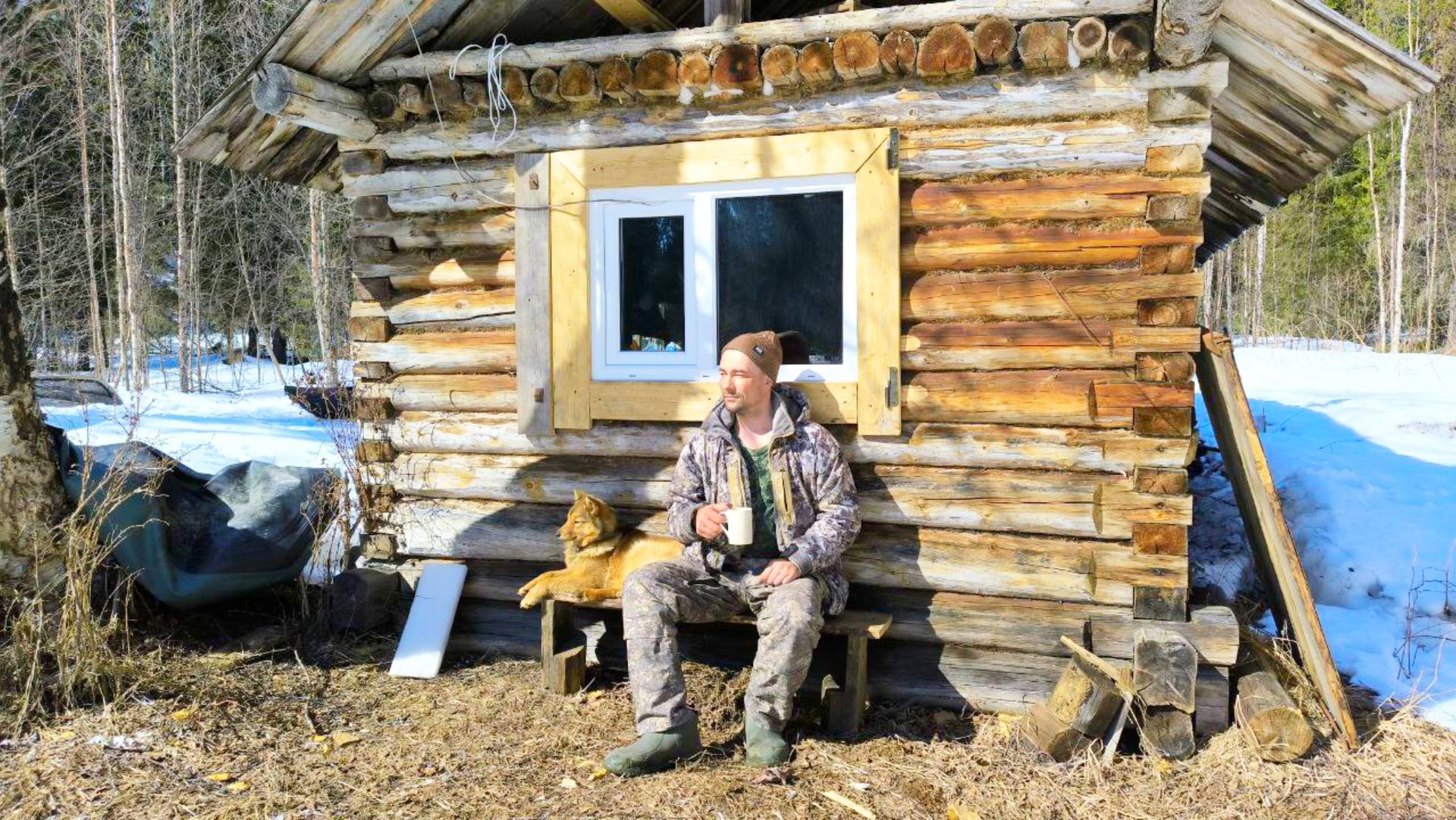 ОДИН С СОБАКОЙ В ТАЙГУ НА НЕСКОЛЬКО ДНЕЙ / ЗАВОЖУ ПРОДУКТЫ В ИЗБУШКУ НА БУДУЩУЮ ОХОТУ.