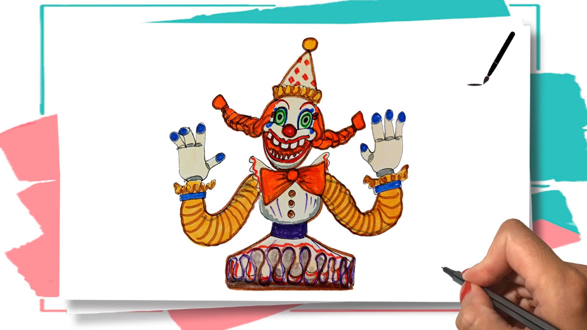 Как нарисовать Мимика ФНАФ / Five Nights at Freddy's_Mimic / Рисуем клоуна смотреть онлайн